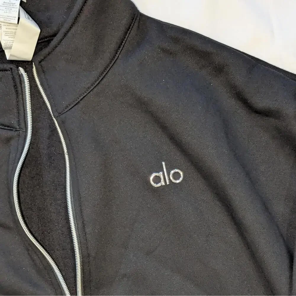$148 Alo Yoga Accolade 1/4 Zip Pullover Black Size S NWOT Men’s Women's Unisex - Picture 4 of 11